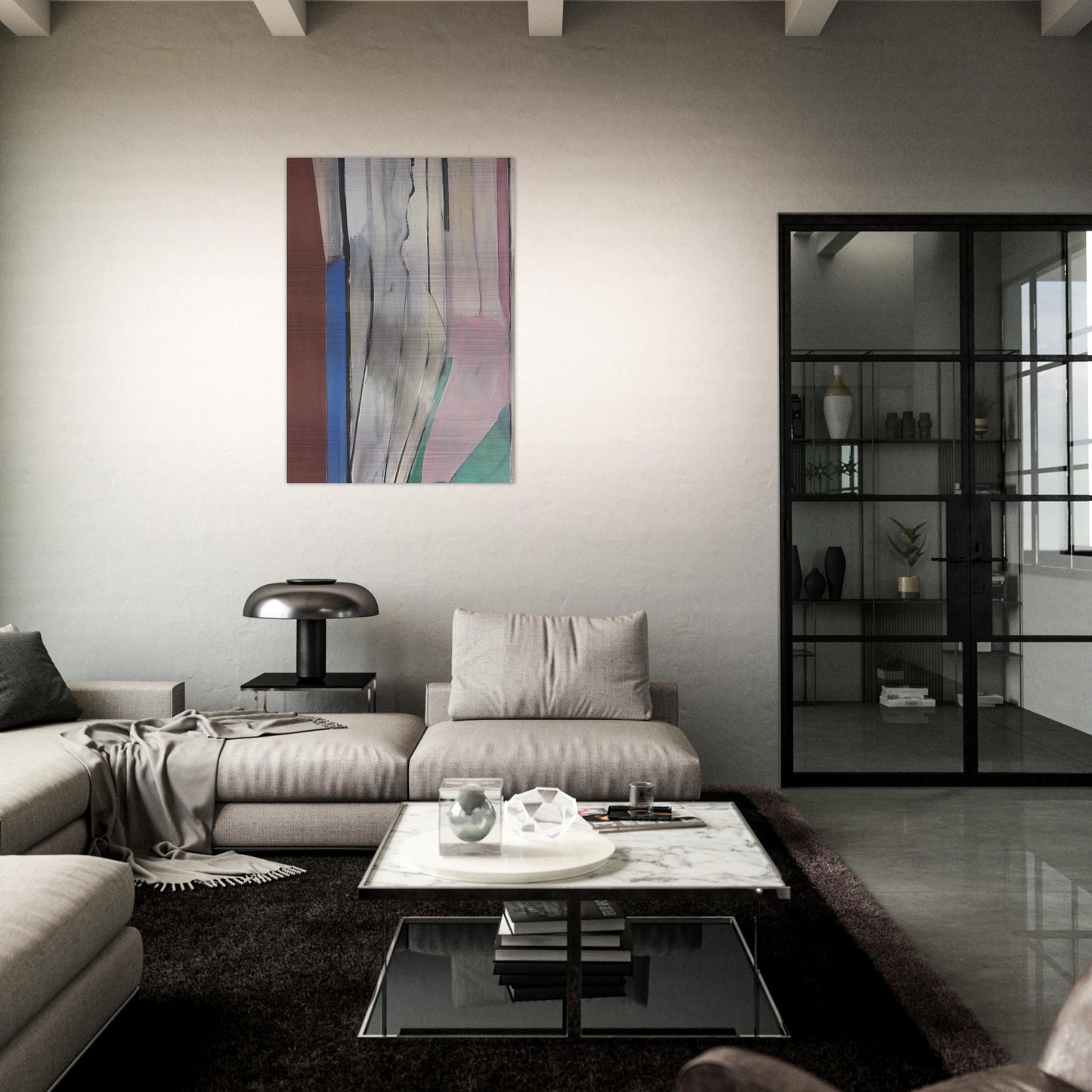 Ocean Park #6 - Richard Diebenkorn Brushed Aluminum Print - 70x100 cm / 28x40 inches | Richard Diebenkorn Aluminum Print | Richard Diebenkorn Prints