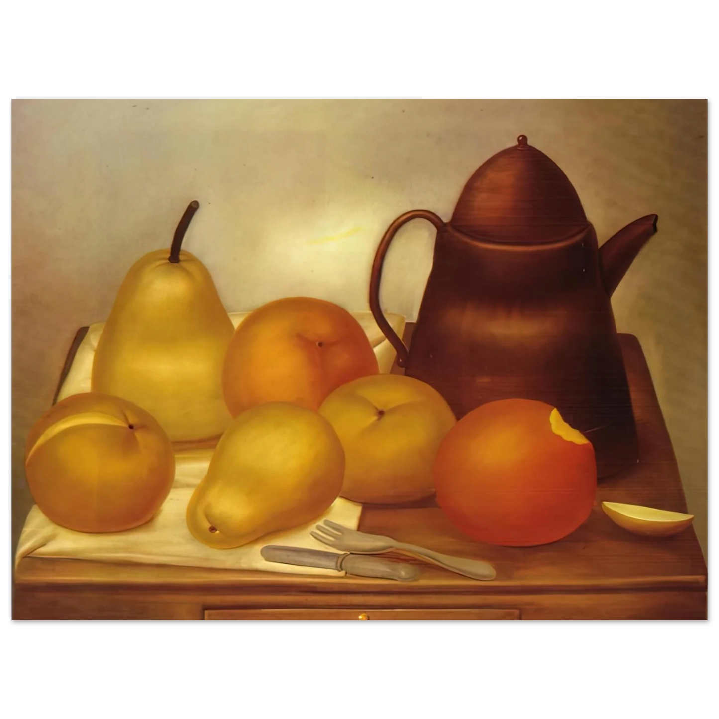 Fernando Botero - STILL LIFE WITH COFFEE POT  75x100 cm / 30x40inches Fine Art Poster