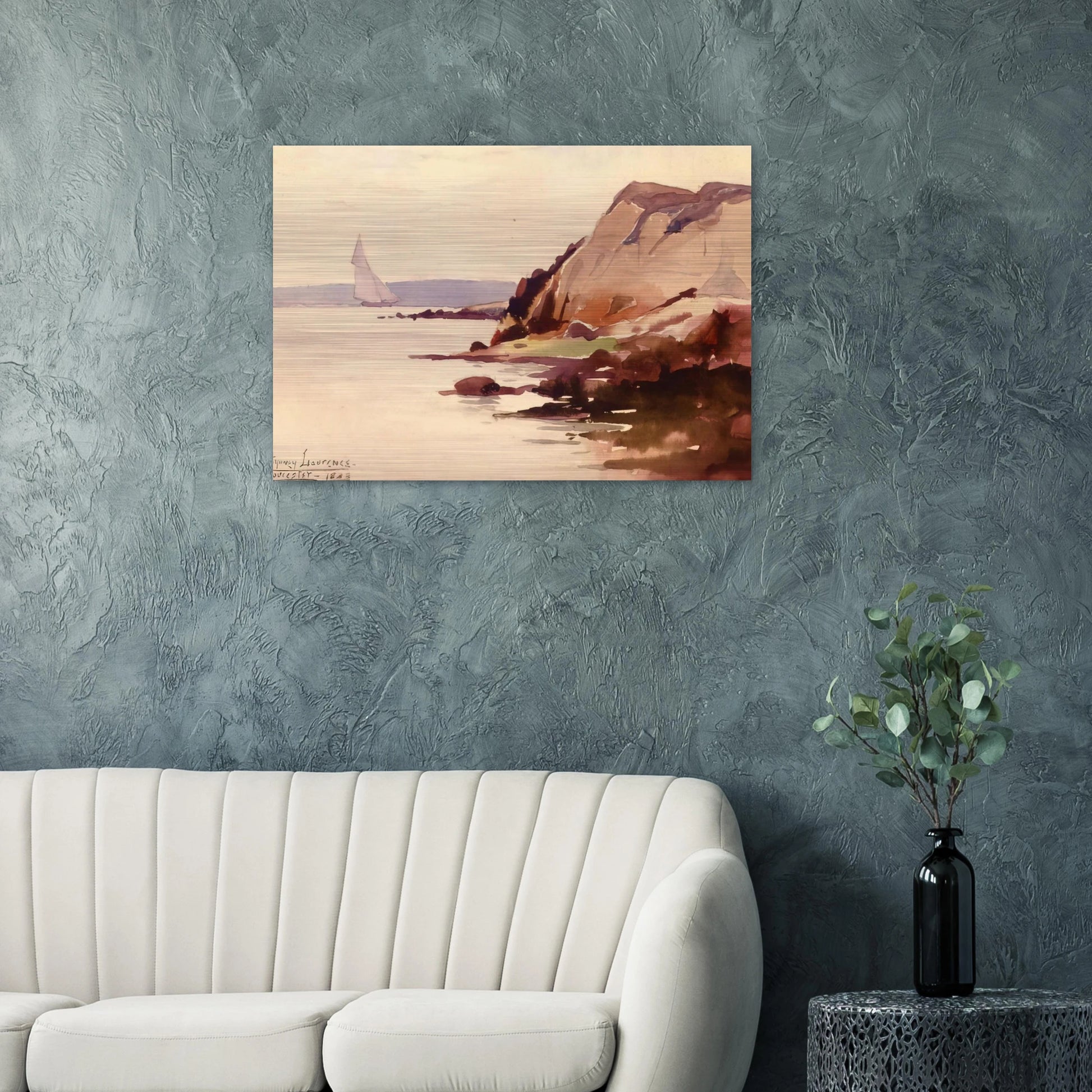 Sailing off Gloucester Coast - 1888 - Sydney Laurence Brushed Aluminum Print - 70x100 cm / 28x40 inches | Sydney Laurence Aluminum Print | Sydney Laurence Prints
