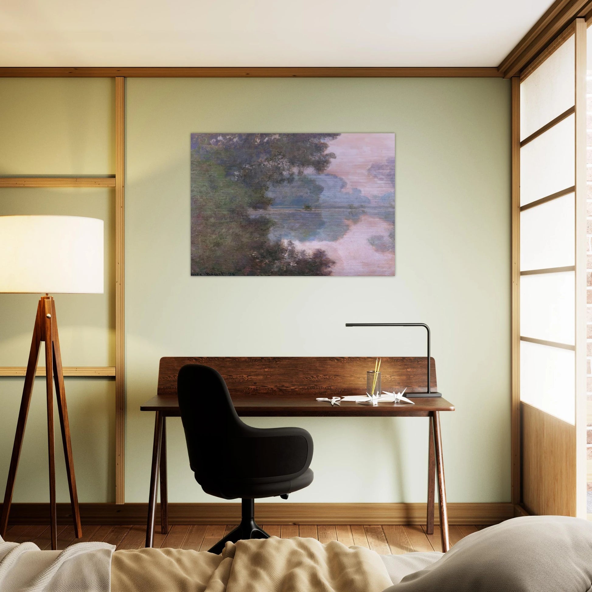Morning on the Seine, near Giverny - claude monet Brushed Aluminum Print - 70x100 cm / 28x40 inches | claude monet Aluminum Print | claude monet Prints