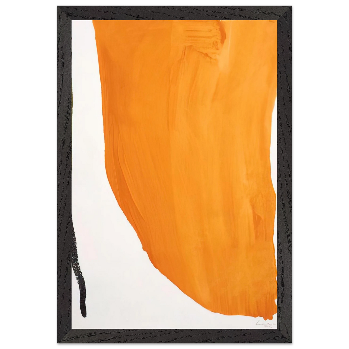 Helen Frankenthaler - Orange Downpour - 1970 Wall art - A2 (42 x 59.4  cm) - Premium Wooden Framed Poster With Fine Art Paper-canvas - Wood frame