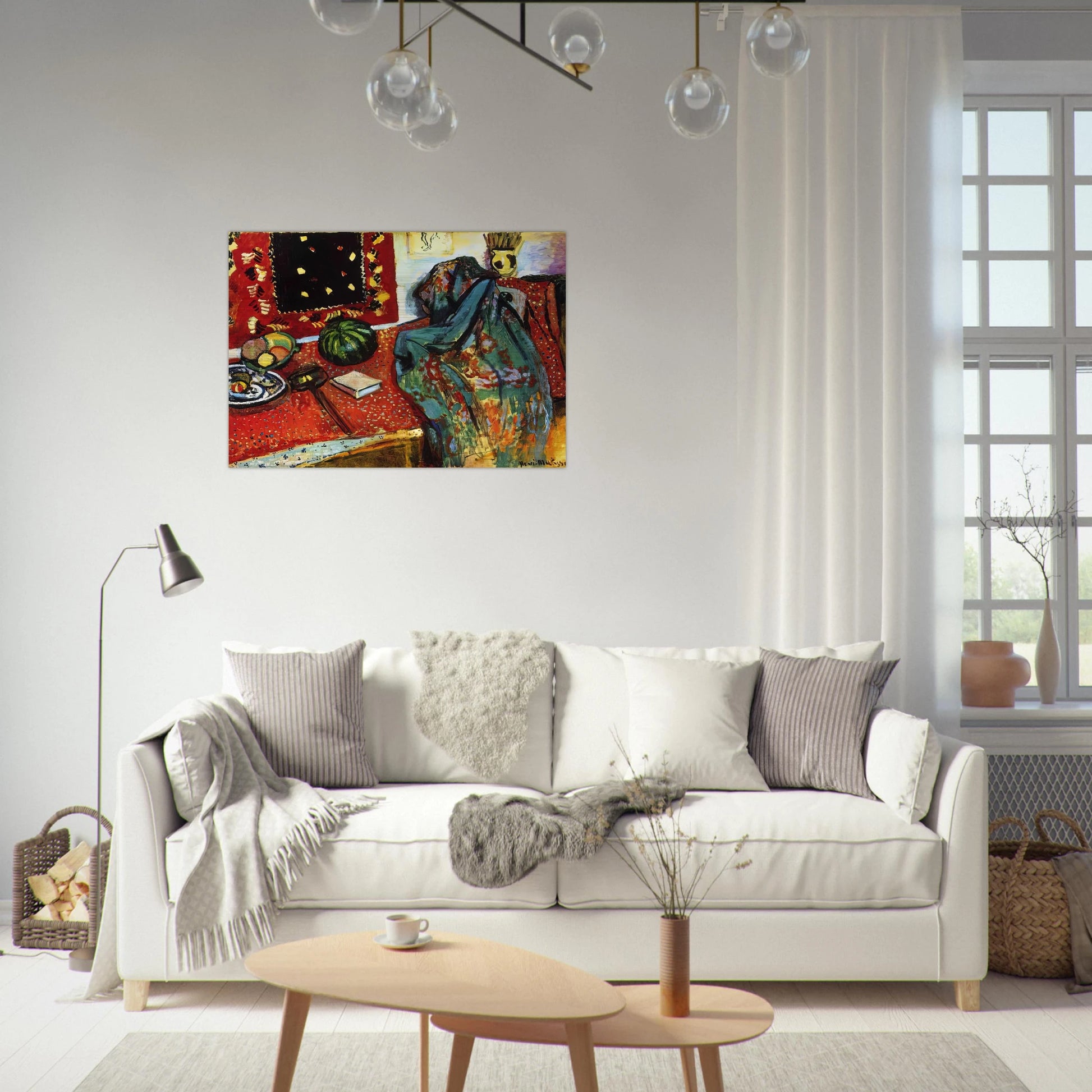 STILL LIFE WITH A RED RUG 1906 - Henri Matisse Brushed Aluminum Print - 70x100 cm / 28x40 inches | Henri Matisse Aluminum Print | Henri Matisse Prints