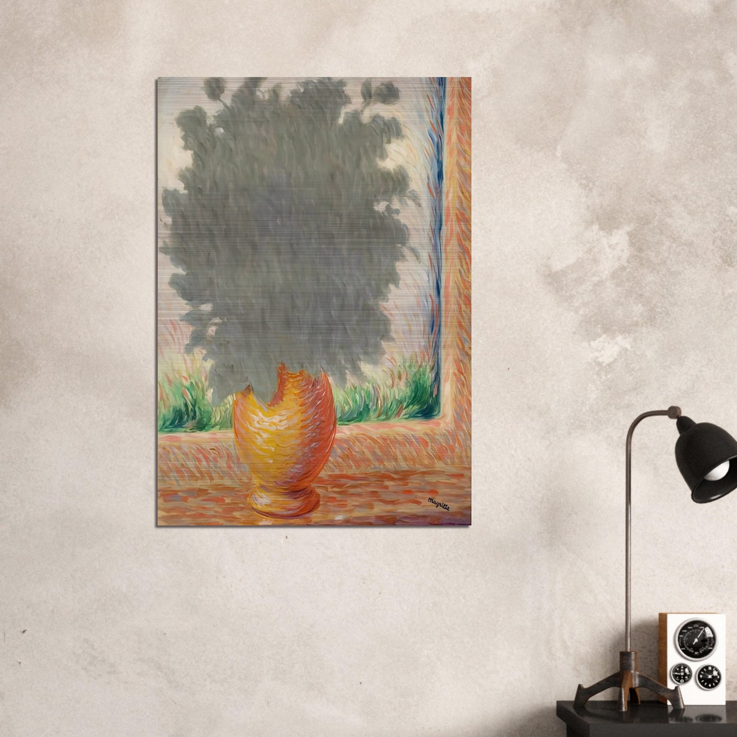 LIGHTNING 1944 - Rene Magritte Brushed Aluminum Print - 70x100 cm / 28x40 inches | Rene Magritte Aluminum Print | Rene Magritte Prints