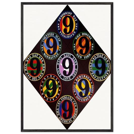 The Ninth American Dream - Robert Indiana 70x100 cm / 28x40 inches Framed Art Print – Black Wooden Frame