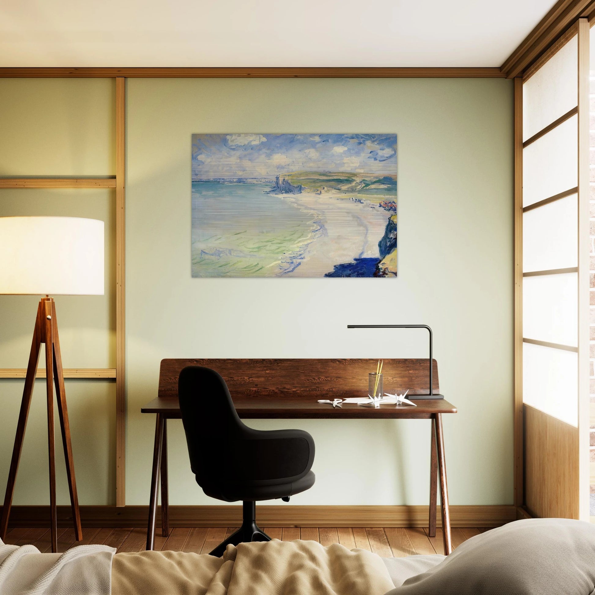 The Beach at Pourville - claude monet Brushed Aluminum Print - 70x100 cm / 28x40 inches | claude monet Aluminum Print | claude monet Prints