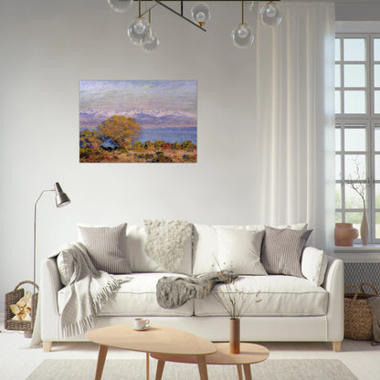 The Alps Seen from Cap d'Antibes - claude monet Brushed Aluminum Print - 70x100 cm / 28x40 inches | claude monet Aluminum Print | claude monet Prints