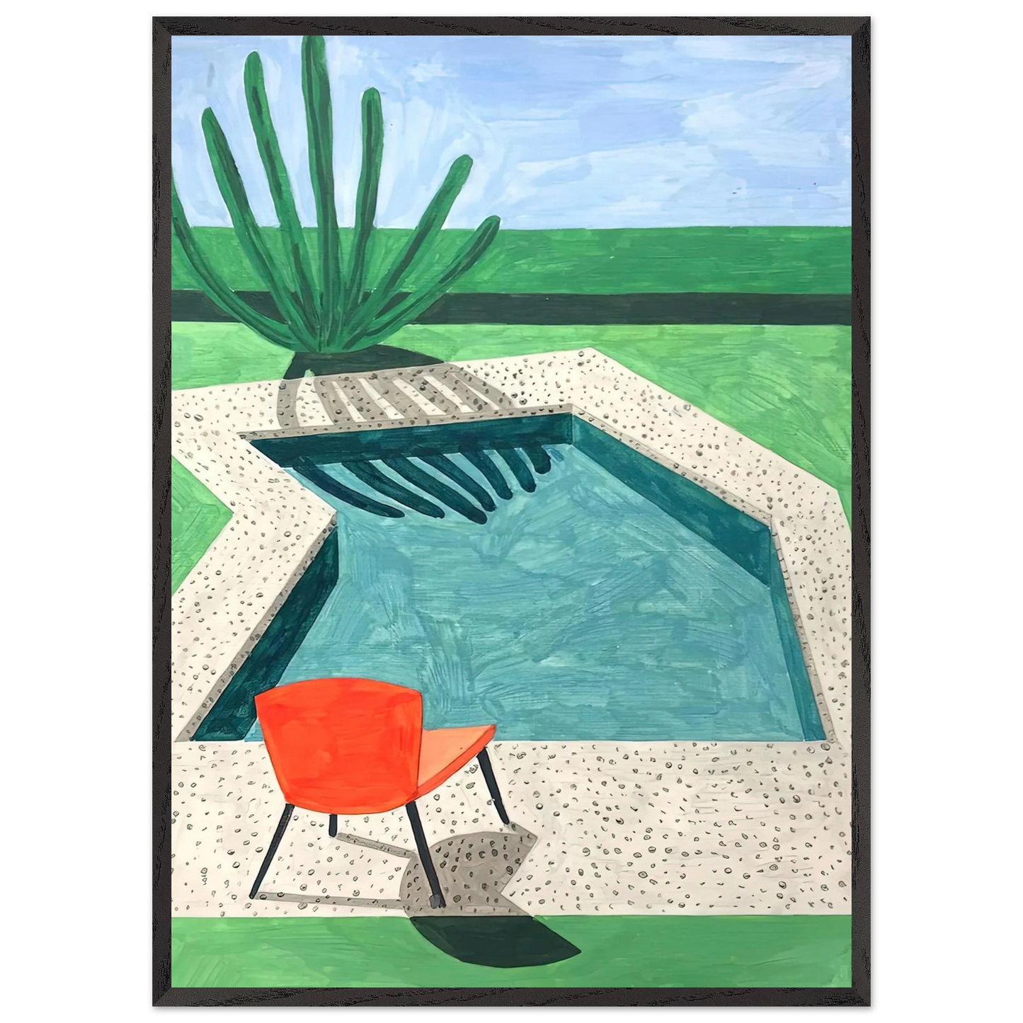 David Hockney - David Hockney Wall art - 20x25 cm / 8x10 inches - Premium Wooden Framed Poster With Fine Art Paper-canvas - White frame