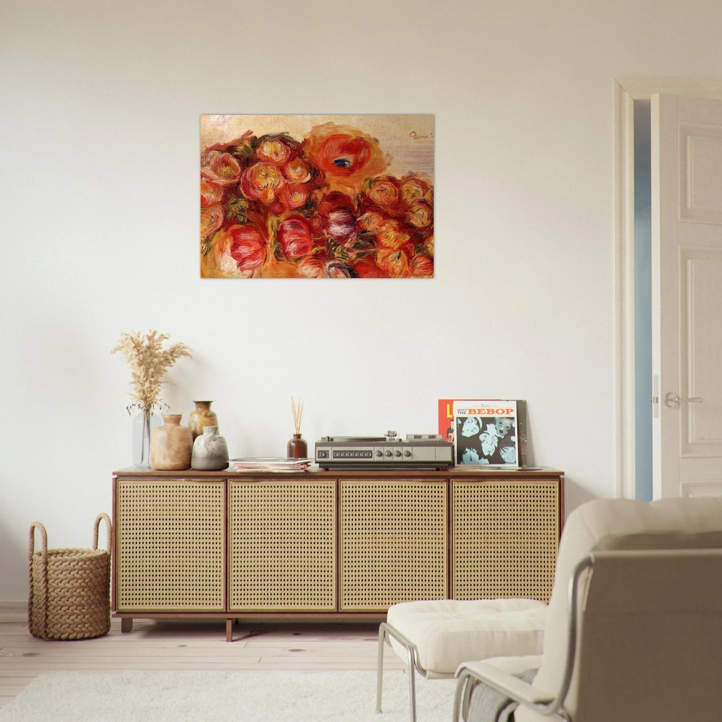 Study of Flowers Anemones and Tulips - Pierre-Auguste Renoir Brushed Aluminum Print - 70x100 cm / 28x40 inches | Pierre-Auguste Renoir Aluminum Print | Pierre-Auguste Renoir Prints