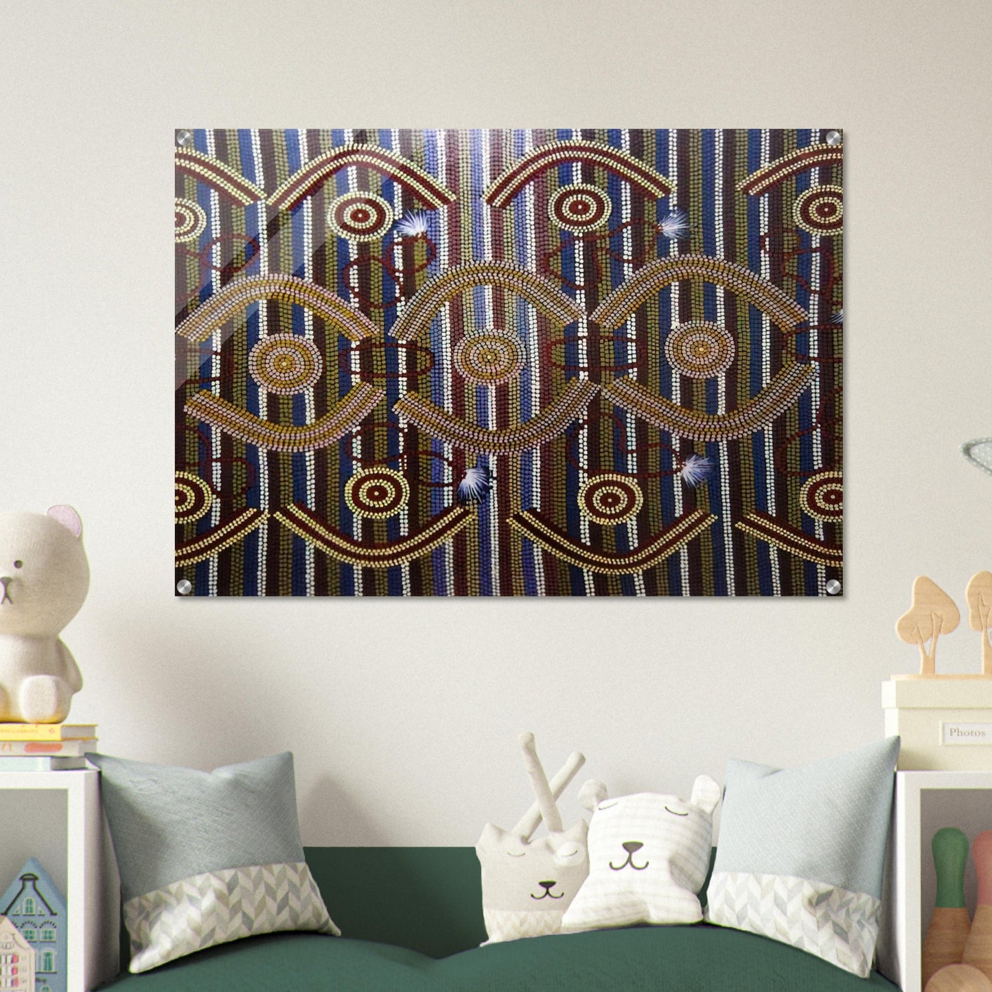 Anmatyerre Ceremonial Designs Associated with the Rockhole Site Intankangu - 1982 - Clifford Possum Tjapaltjarri Acrylic Print - 70x100 cm / 28x40″ inches