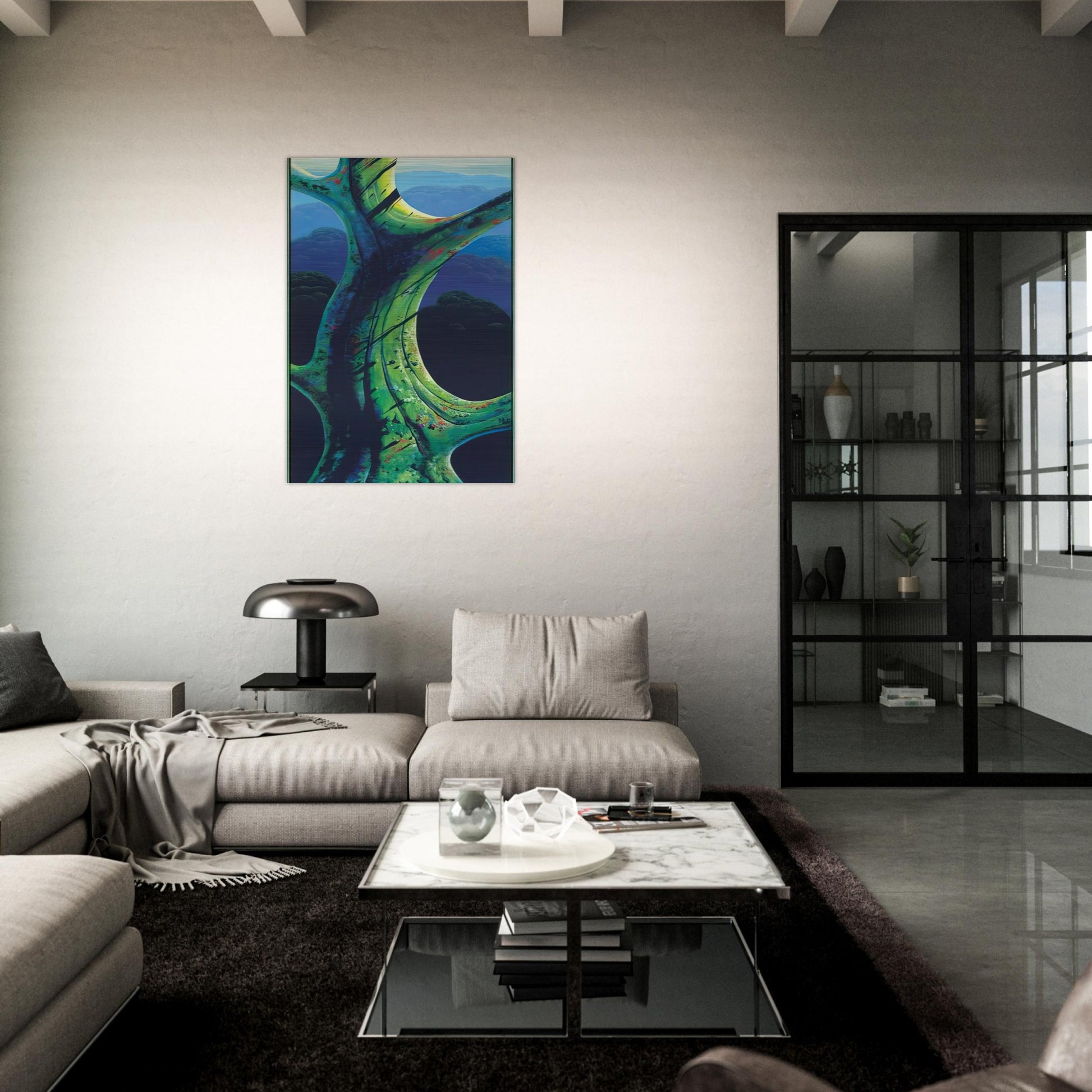 Sky Reach - Eyvind Earle Brushed Aluminum Print - 70x100 cm / 28x40 inches | Eyvind Earle Aluminum Print | Eyvind Earle Prints
