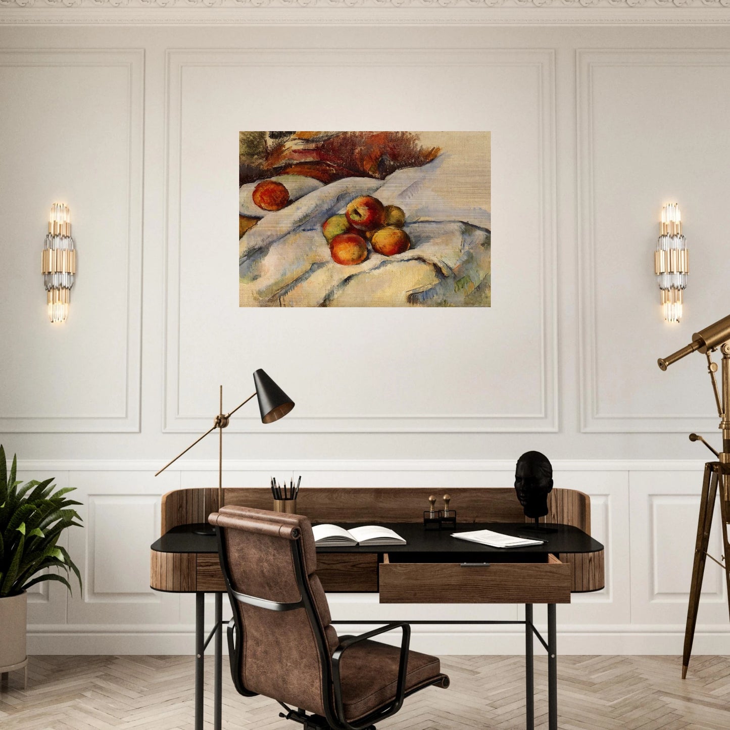Apples on a Sheet - Paul Cézanne Brushed Aluminum Print - 70x100 cm / 28x40 inches | Paul Cézanne Aluminum Print | Paul Cézanne Prints