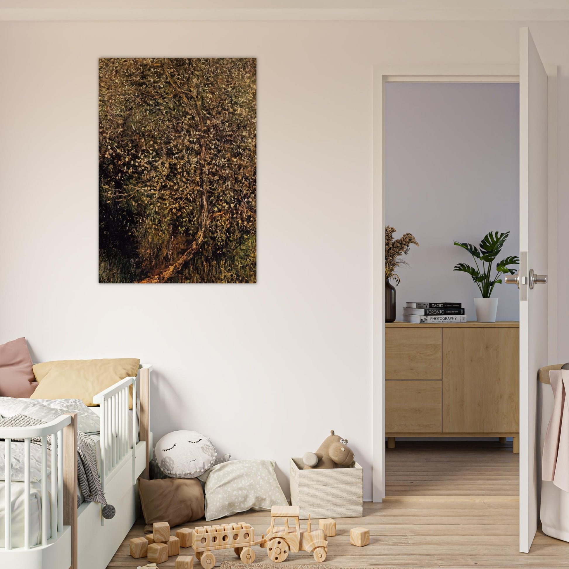 Apple Trees in Blossom by the Water - claude monet Brushed Aluminum Print - 70x100 cm / 28x40 inches | claude monet Aluminum Print | claude monet Prints