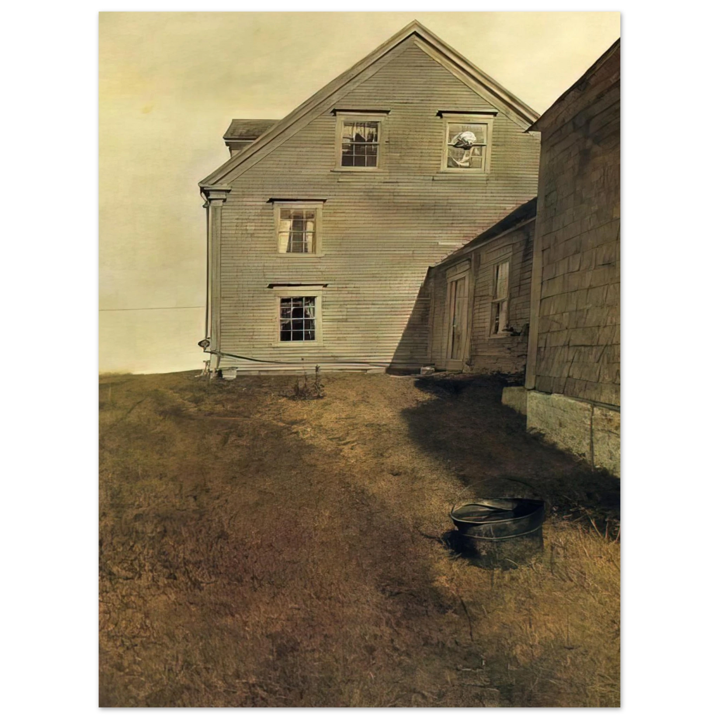 Andrew Wyeth - WEATHERSIDE Wall Art - 21x29.7 cm / 8x12" - Premium Wooden Framed Poster With Fine Art Paper-canvas - Black frame