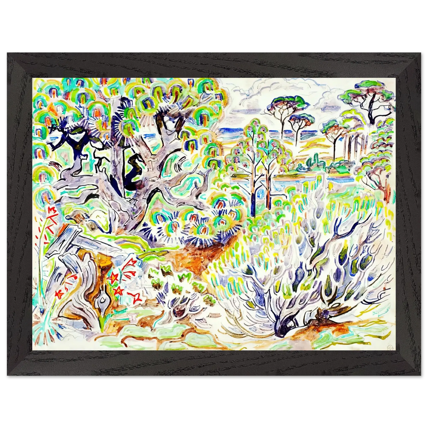 Walter Inglis Anderson - Walter Anderson Wall art - 21x29.7 cm / 8x12" - Premium Wooden Framed Poster With Fine Art Paper - Black frame