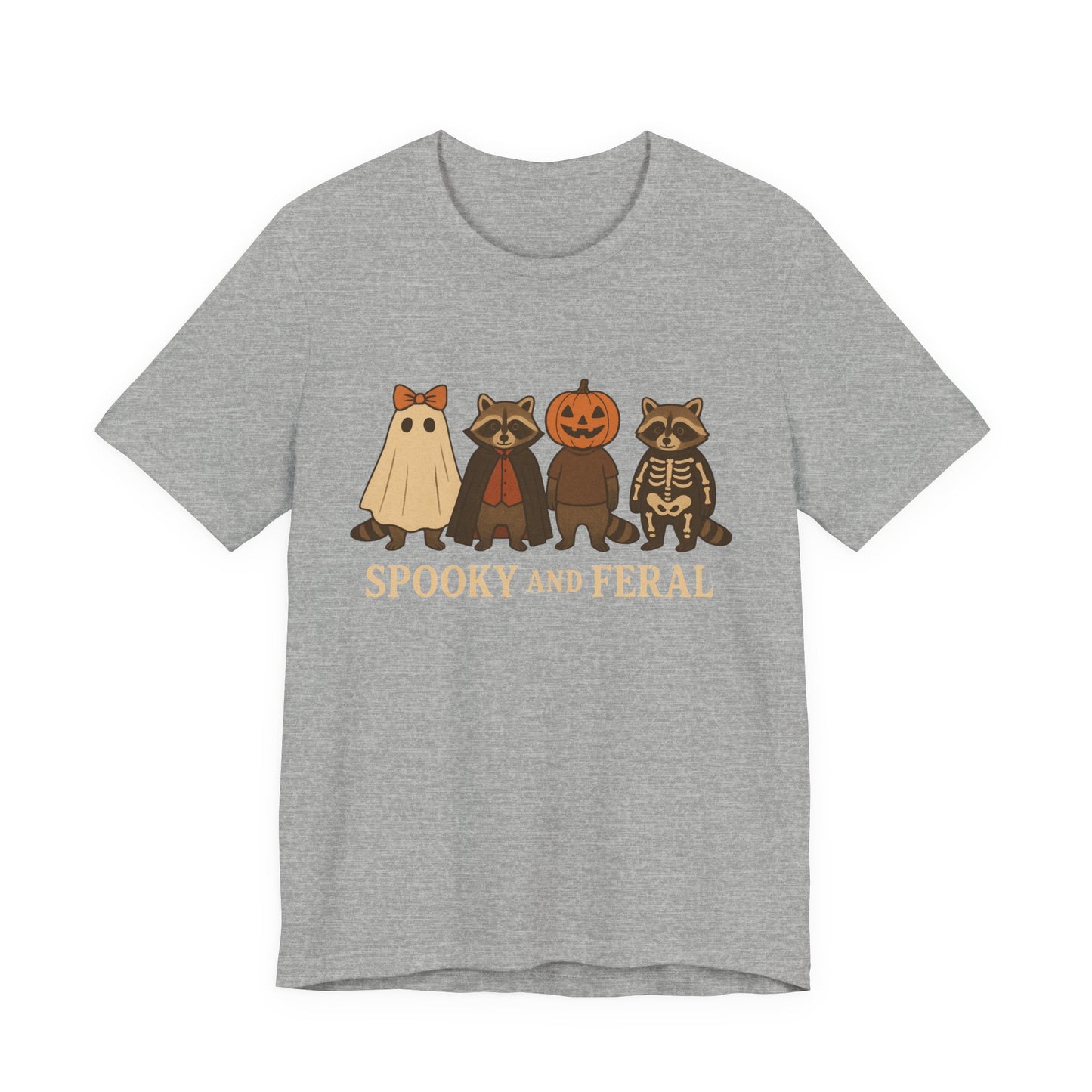 Camiseta de mapache espeluznante, divertida camiseta gráfica de Halloween, bonita camiseta vintage de otoño, moderna camiseta de Halloween para mujer, camiseta de mapache salvaje