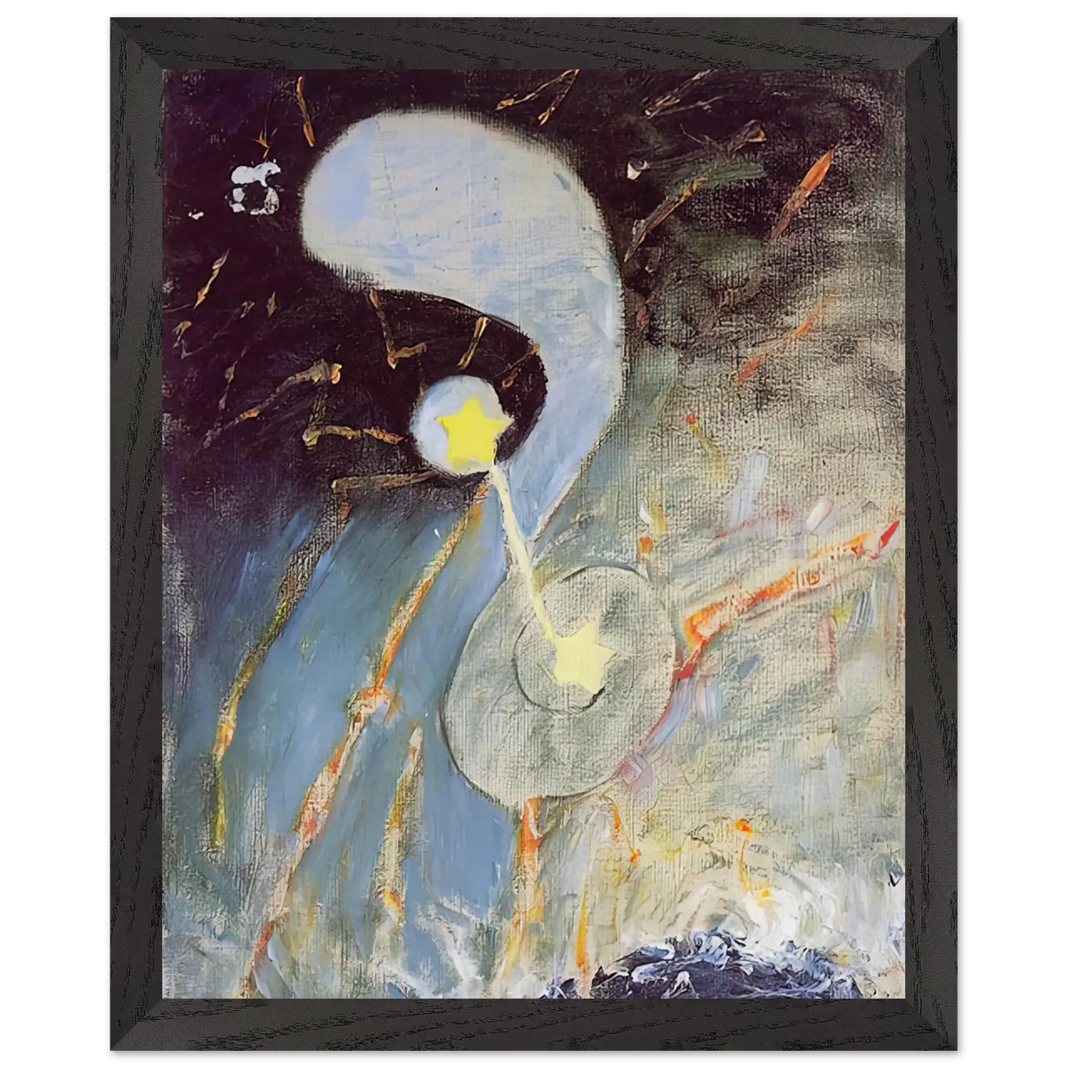 Hilma af Klint - CHAOS NR 2 1906 Wall art - 15x20 cm / 6x8 Inches - Premium Wooden Framed Poster With Fine Art Paper - Wood frame