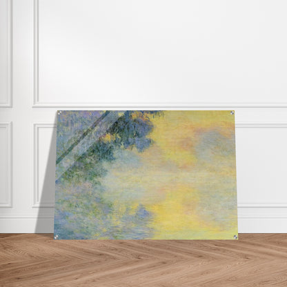Misty Morning on the Seine, Sunrise - claude monet Acrylic Print - 70x100 cm / 28x40″ inches