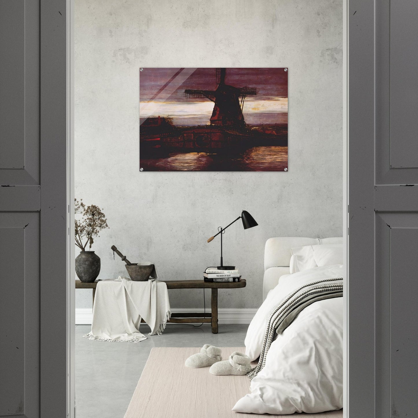 Stammer Mill with Streaked Sky - Piet Mondrian Acrylic Print - 70x100 cm / 28x40″ inches