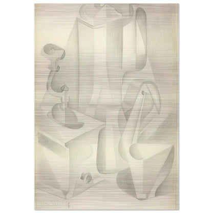 STILL LIFE WITH COFFEE MILL 1916 - Juan Gris Brushed Aluminum Print - 70x100 cm / 28x40 inches | Juan Gris Aluminum Print | Juan Gris Prints