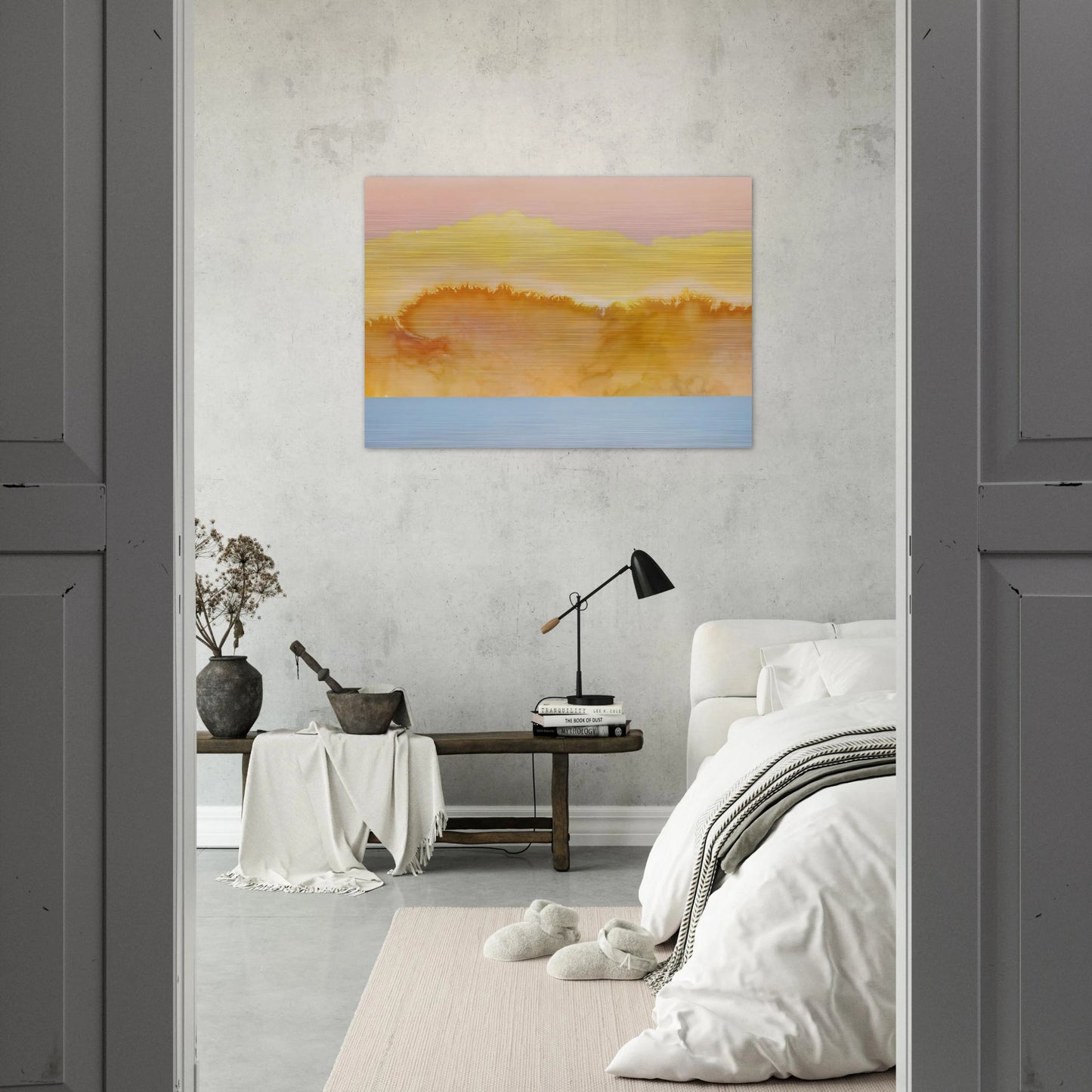 Turquoise Prairie - 1979 - Ronnie Landfield Brushed Aluminum Print - 70x100 cm / 28x40 inches | Ronnie Landfield Aluminum Print | Ronnie Landfield Prints