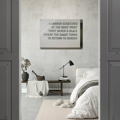 A Mirror Scratched... - 2004 - Lawrence Weiner Acrylic Print - 70x100 cm / 28x40″ inches