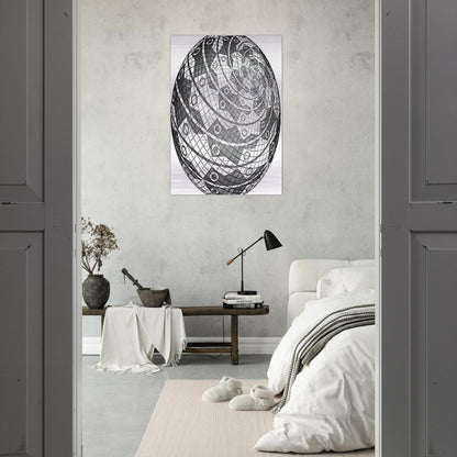 SPHERE SURFACE WITH FISHES - MC Escher Brushed Aluminum Print - 70x100 cm / 28x40 inches | MC Escher Aluminum Print | MC Escher Prints