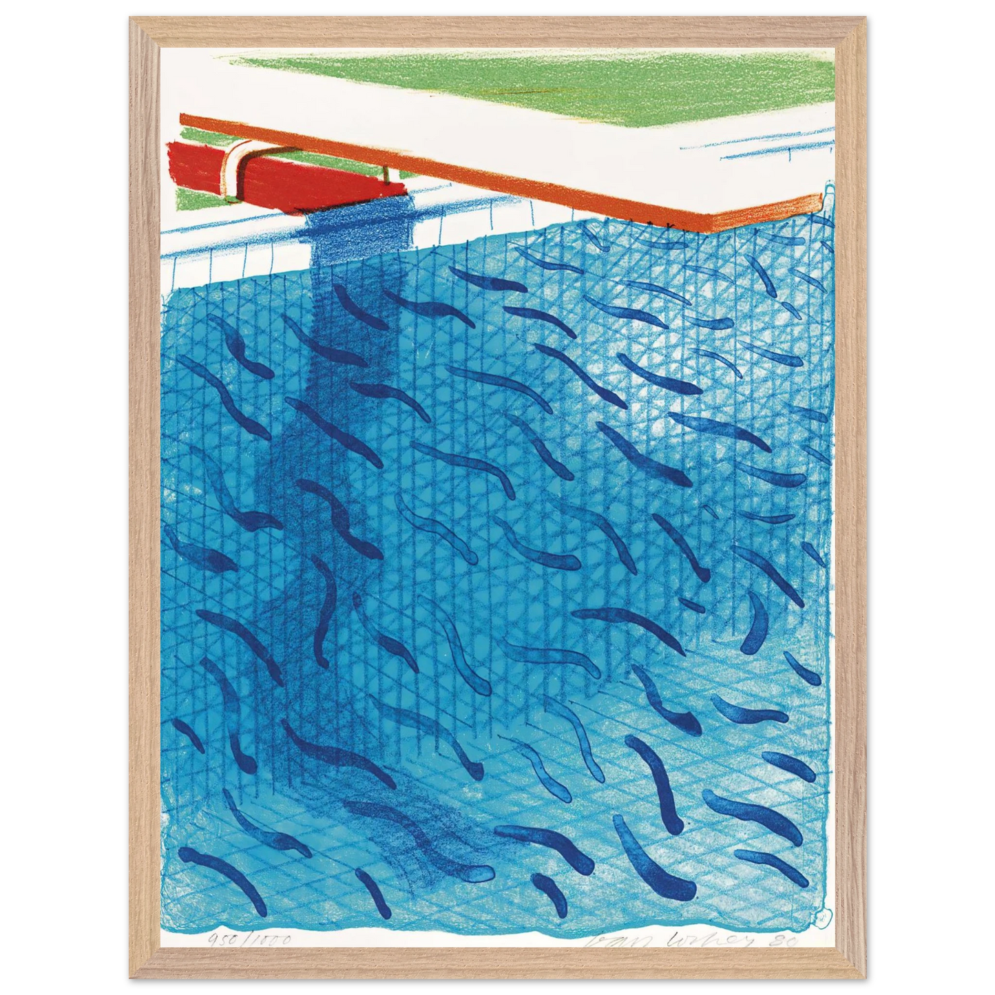 David Hockney - David Hockney Wall art - 60x90 cm / 24x36 inches - Premium Wooden Framed Poster With Fine Art Paper-canvas - White frame