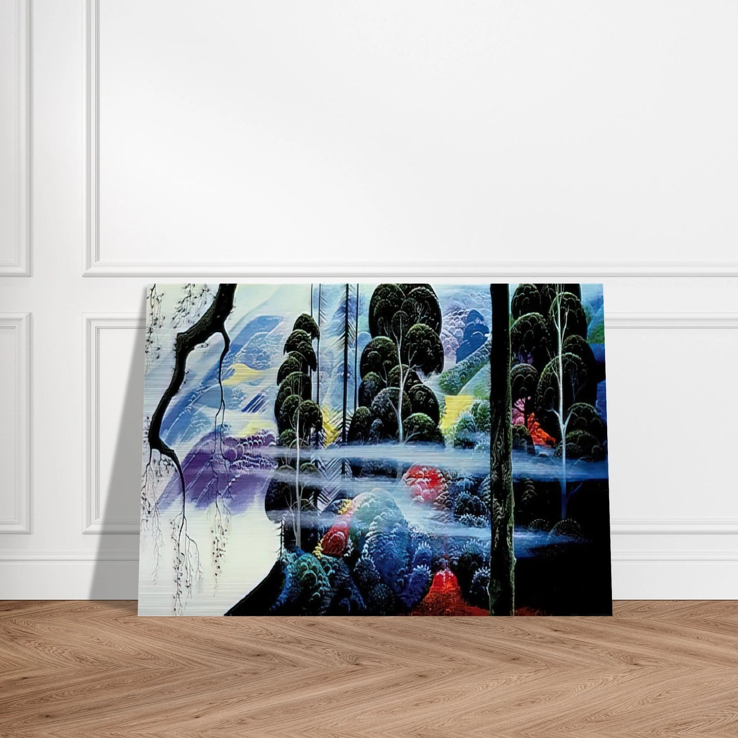 Along the Coast - Eyvind Earle Brushed Aluminum Print - 70x100 cm / 28x40 inches | Eyvind Earle Aluminum Print | Eyvind Earle Prints