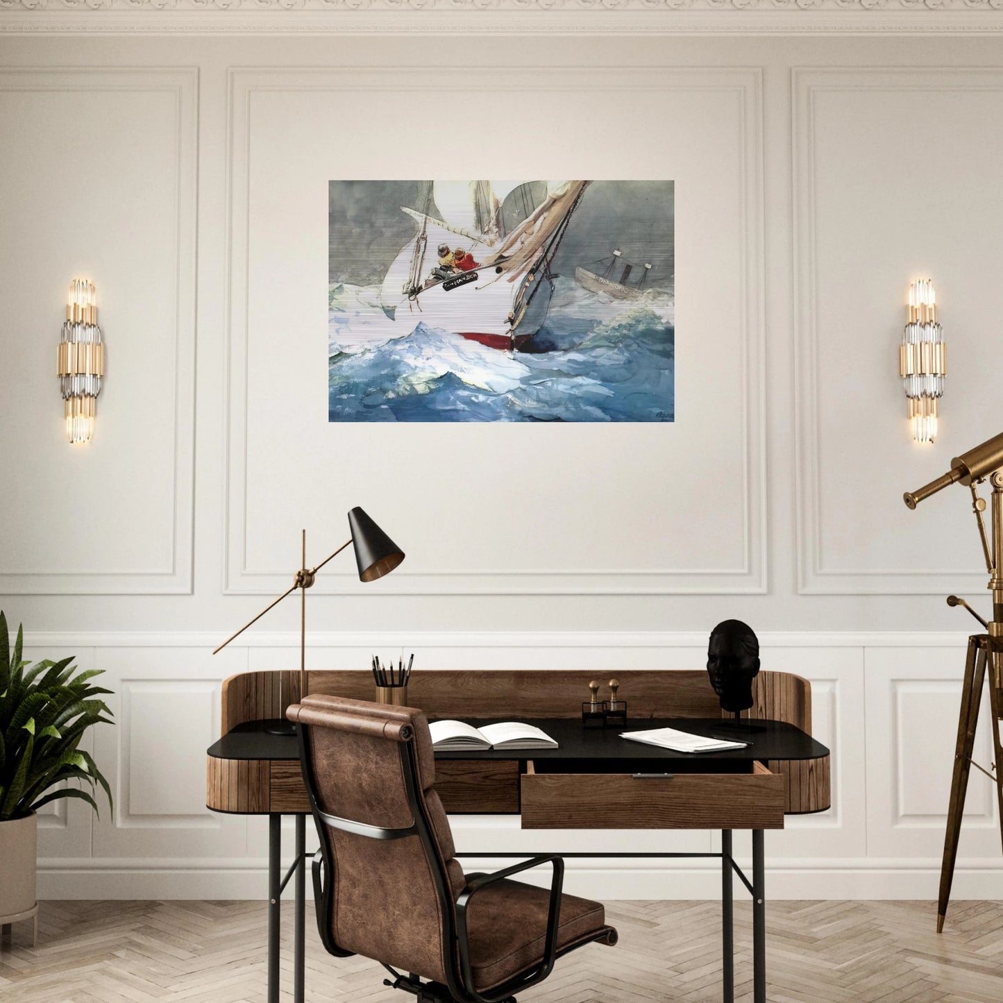 DIAMOND SHOAL - Winslow Homer Brushed Aluminum Print - 70x100 cm / 28x40 inches | Winslow Homer Aluminum Print | Winslow Homer Prints