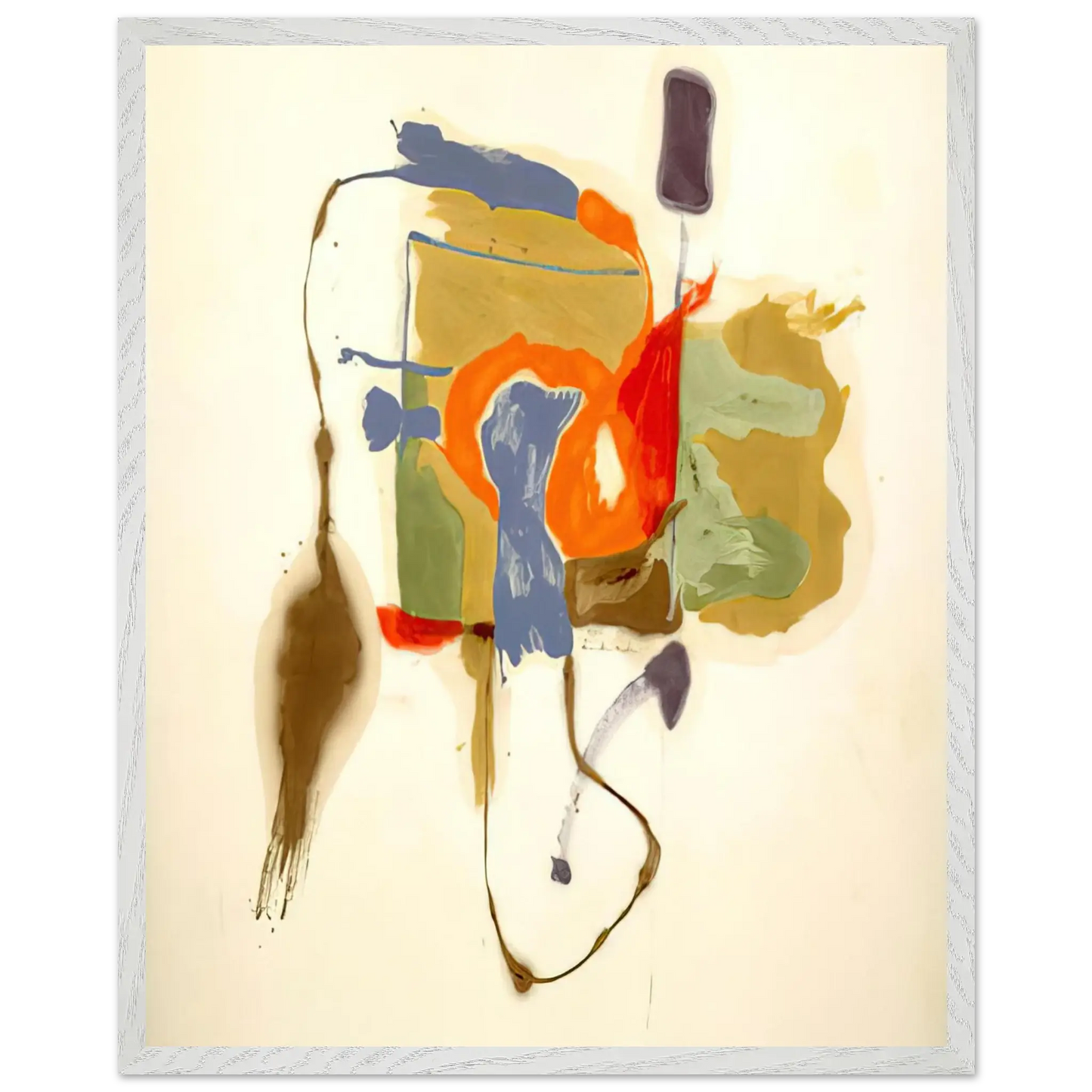 Helen Frankenthaler - Blue Form in a Scene - 1961 Wall art - A1 (59.4 x 84.1  cm) - Premium Wooden Framed Poster With Fine Art Paper - Wood frame