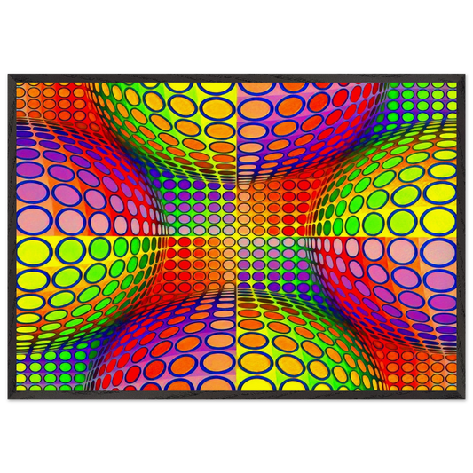 Vega-Lep - 1970 - Victor Vasarely 70x100 cm / 28x40 inches Framed Art Print – Black Wooden Frame
