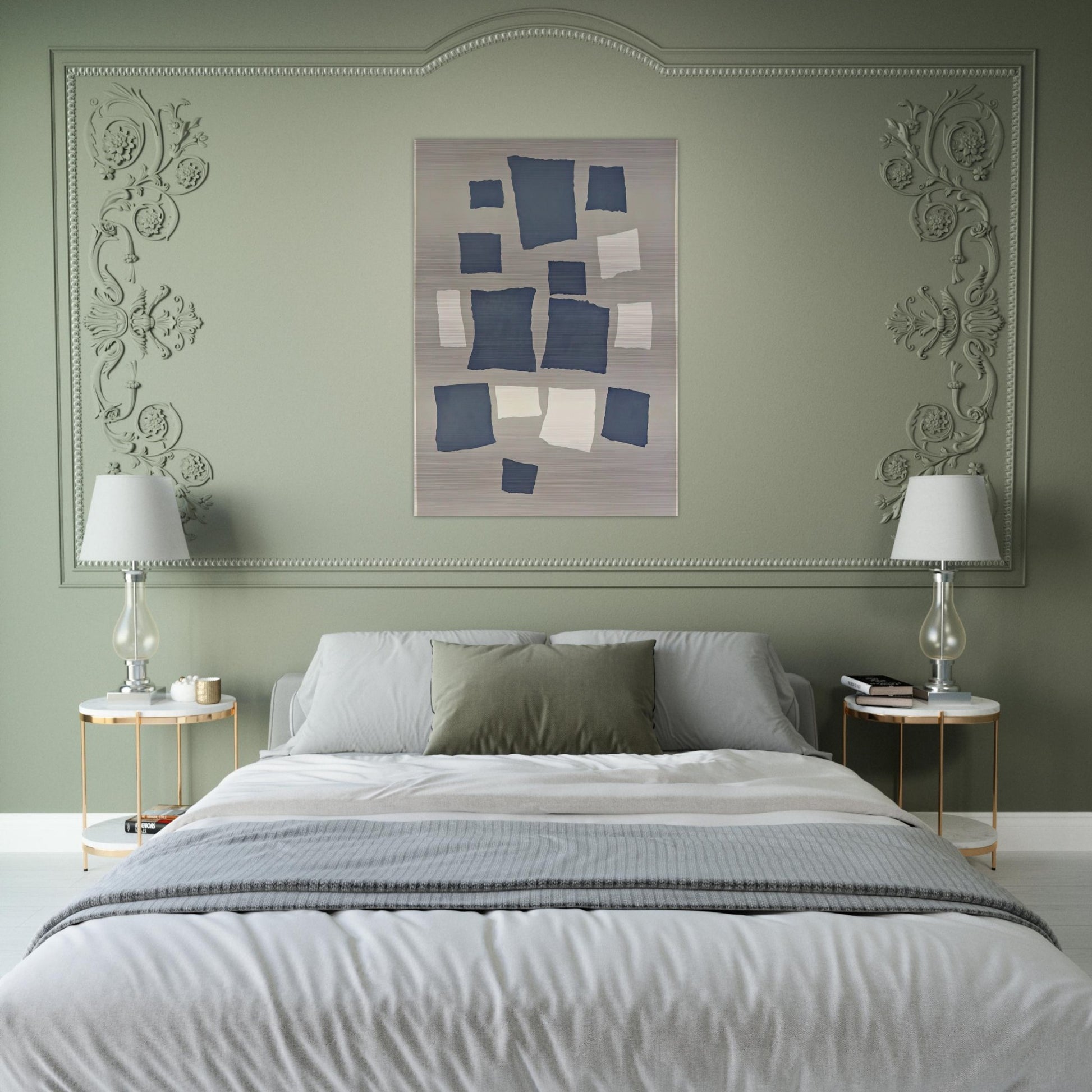 Collage with Squares Arranged According to the Laws of Chance - Jean Arp Brushed Aluminum Print - 70x100 cm / 28x40 inches | Jean Arp Aluminum Print | Jean Arp Prints