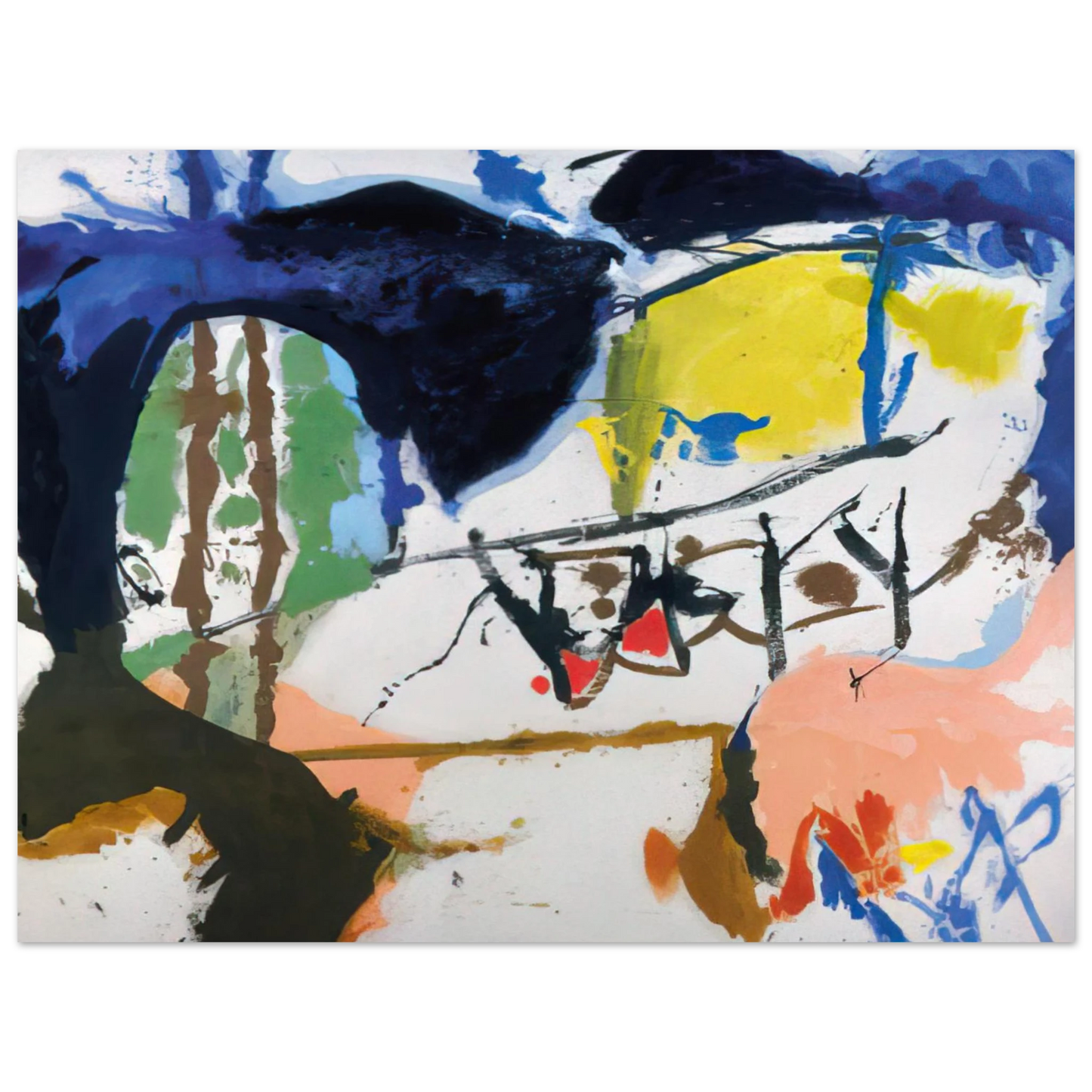 Helen Frankenthaler - Acres - 1959 Wall art - A2 (42 x 59.4  cm) - Premium Wooden Framed Poster With Fine Art Paper-canvas - White frame