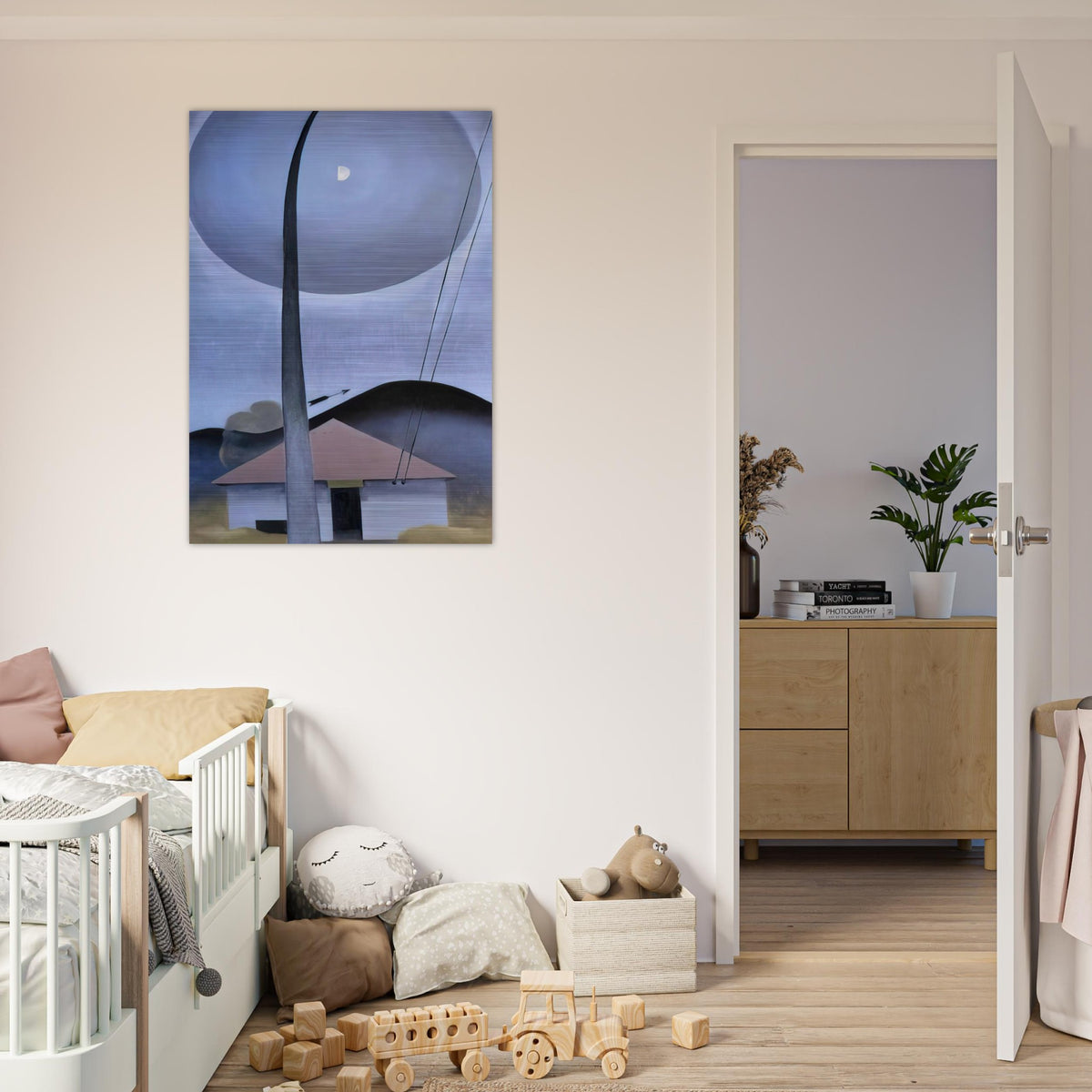 Little House with Flagpole - Georgia O'Keeffe Brushed Aluminum Print - 70x100 cm / 28x40 inches | Georgia O'Keeffe Aluminum Print | Georgia O'Keeffe Prints