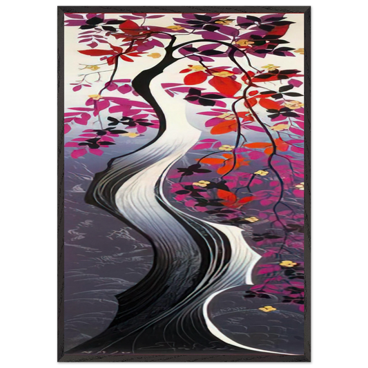 Twisted Tree - Eyvind Earle 70x100 cm / 28x40 inches Framed Art Print – Black Wooden Frame