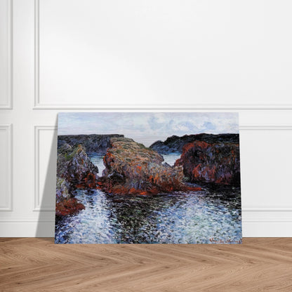 Belle-Ile, Rocks at Port-Goulphar - claude monet Brushed Aluminum Print - 70x100 cm / 28x40 inches | claude monet Aluminum Print | claude monet Prints