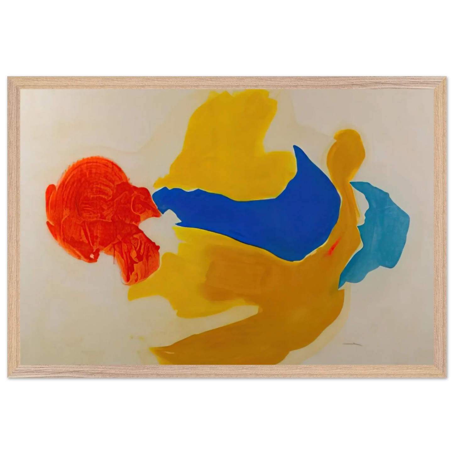 Helen Frankenthaler - Blue Jay - 1963  United States Wall art - 30x45 cm / 12x18 Inches - Premium Wooden Framed Poster With Fine Art Paper - Black frame