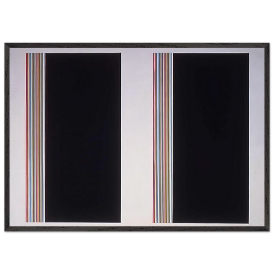 Looking Glass - Color Field Painting - Gene Davis 70x100 cm / 28x40 inches Framed Art Print – Black Wooden Frame