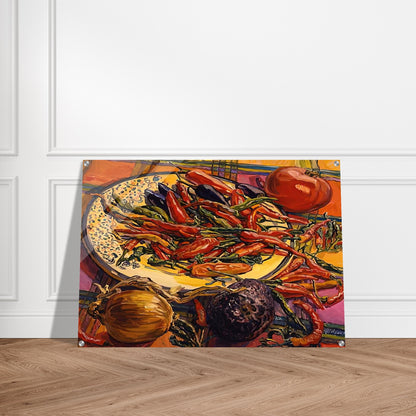 CHILI PEPPERS 2005 - Janet Fish Acrylic Print - 70x100 cm / 28x40″ inches | Janet Fish Wall Art | Janet Fish Prints
