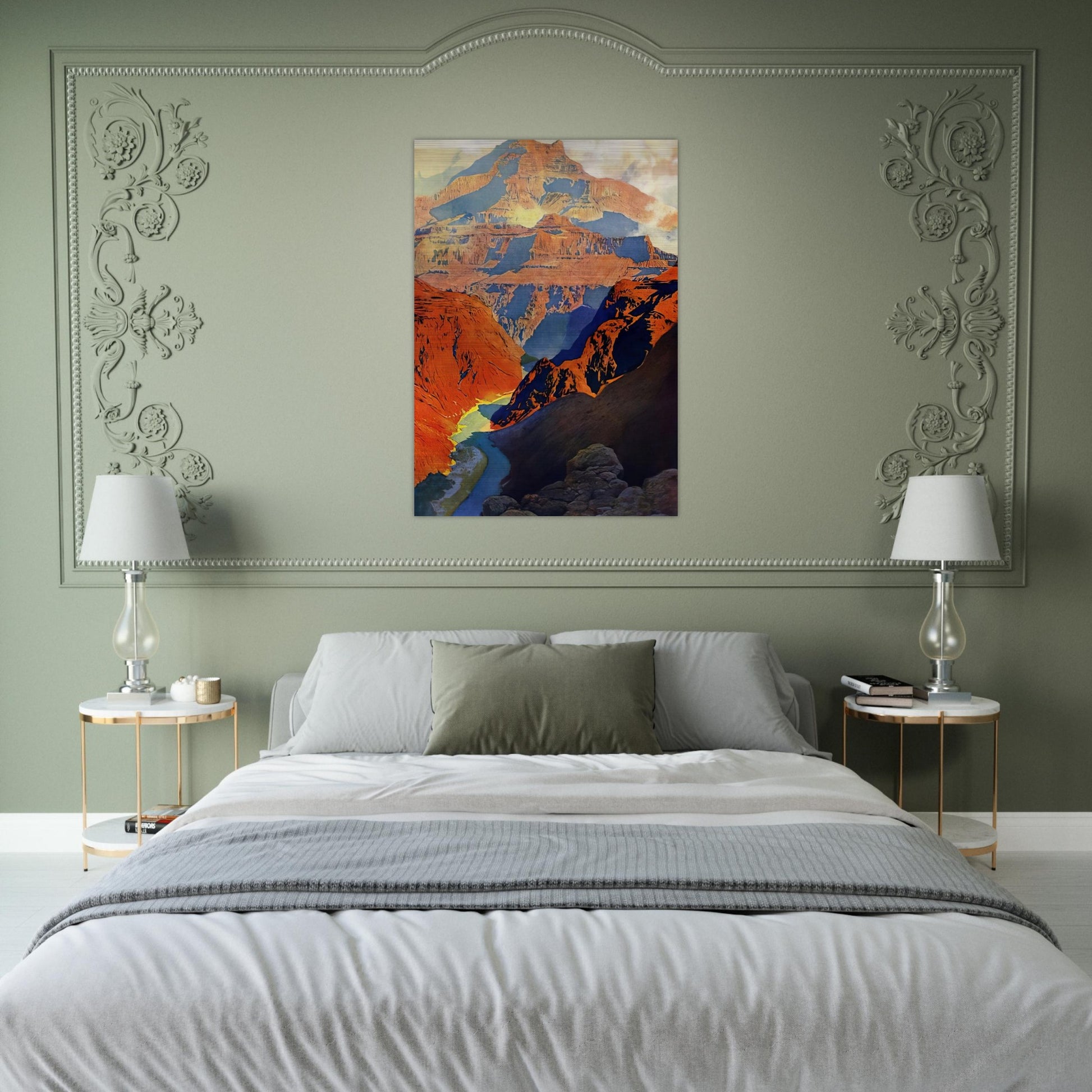 Grand Canyon - Maxfield Parrish Brushed Aluminum Print - 70x100 cm / 28x40 inches | Maxfield Parrish Aluminum Print | Maxfield Parrish Prints