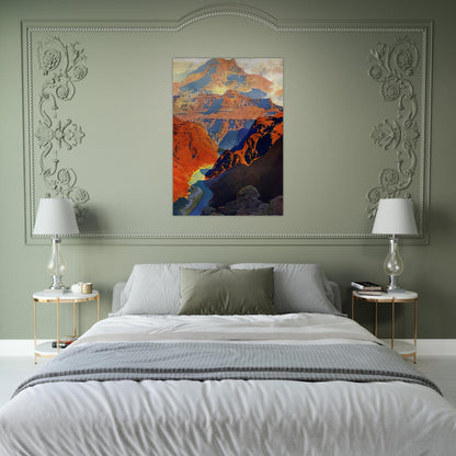 Grand Canyon - Maxfield Parrish Brushed Aluminum Print - 70x100 cm / 28x40 inches | Maxfield Parrish Aluminum Print | Maxfield Parrish Prints