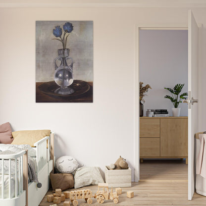 THE VASE OF CORNFLOWERS - Salvador Dali Brushed Aluminum Print - 70x100 cm / 28x40 inches | Salvador Dali Aluminum Print | Salvador Dali Prints