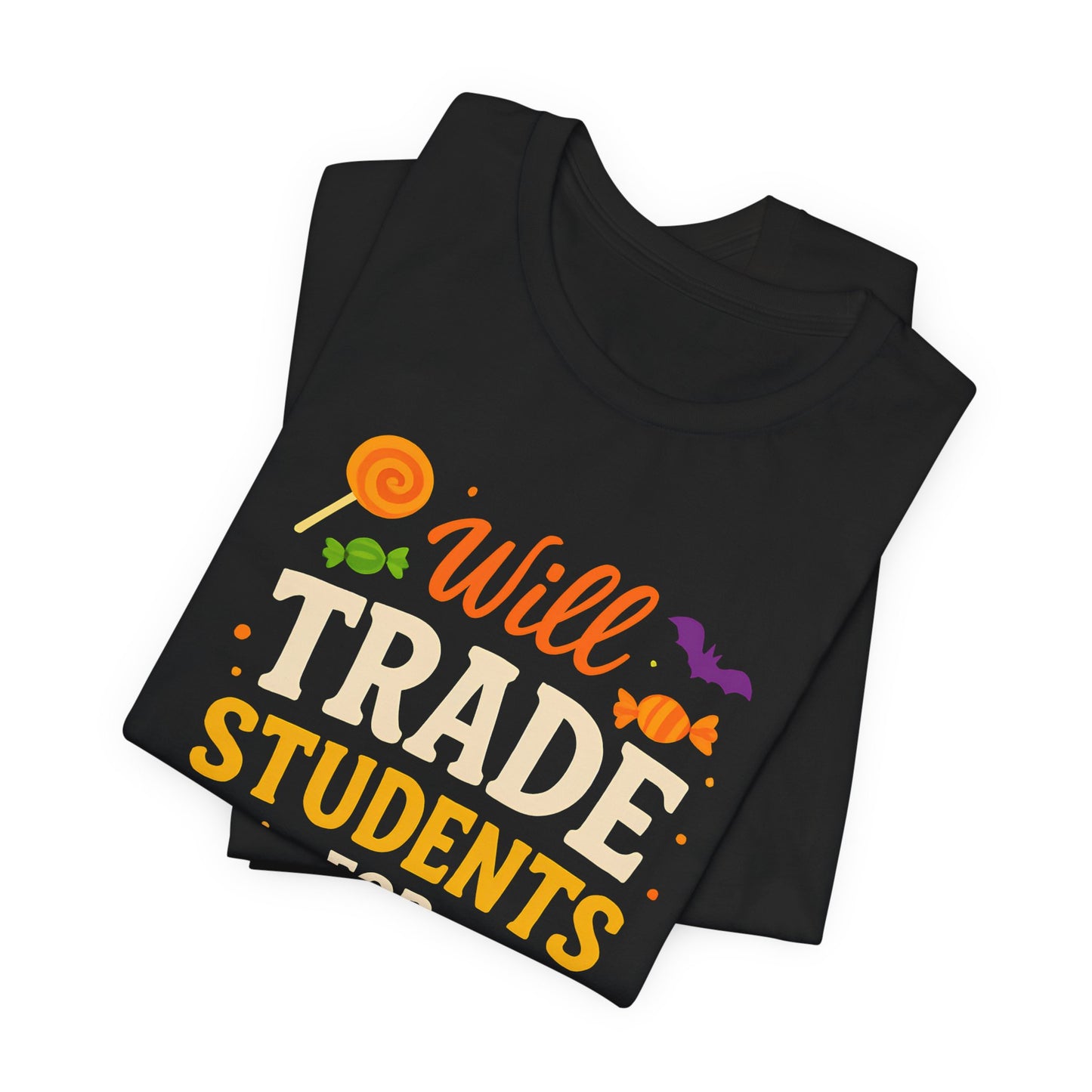 Camiseta con disfraz de profesor para Halloween, intercambiaré estudiantes por dulces.