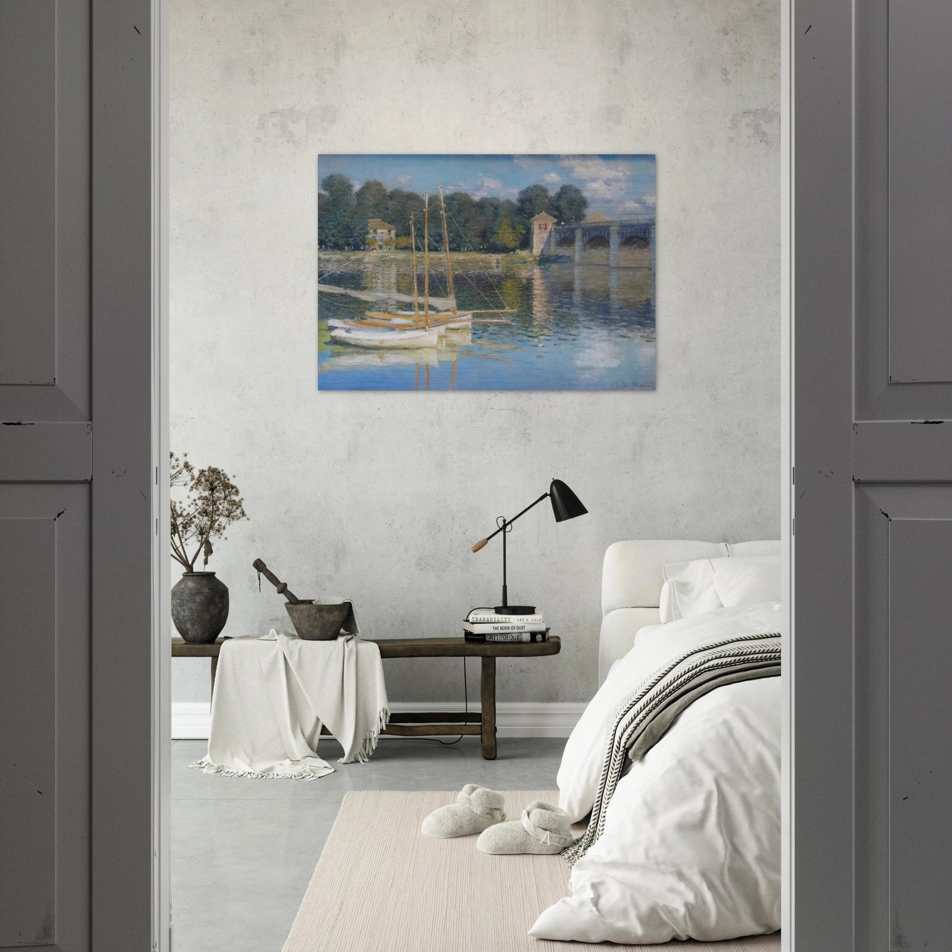 The Bridge at Argenteuil - claude monet Brushed Aluminum Print - 70x100 cm / 28x40 inches | claude monet Aluminum Print | claude monet Prints