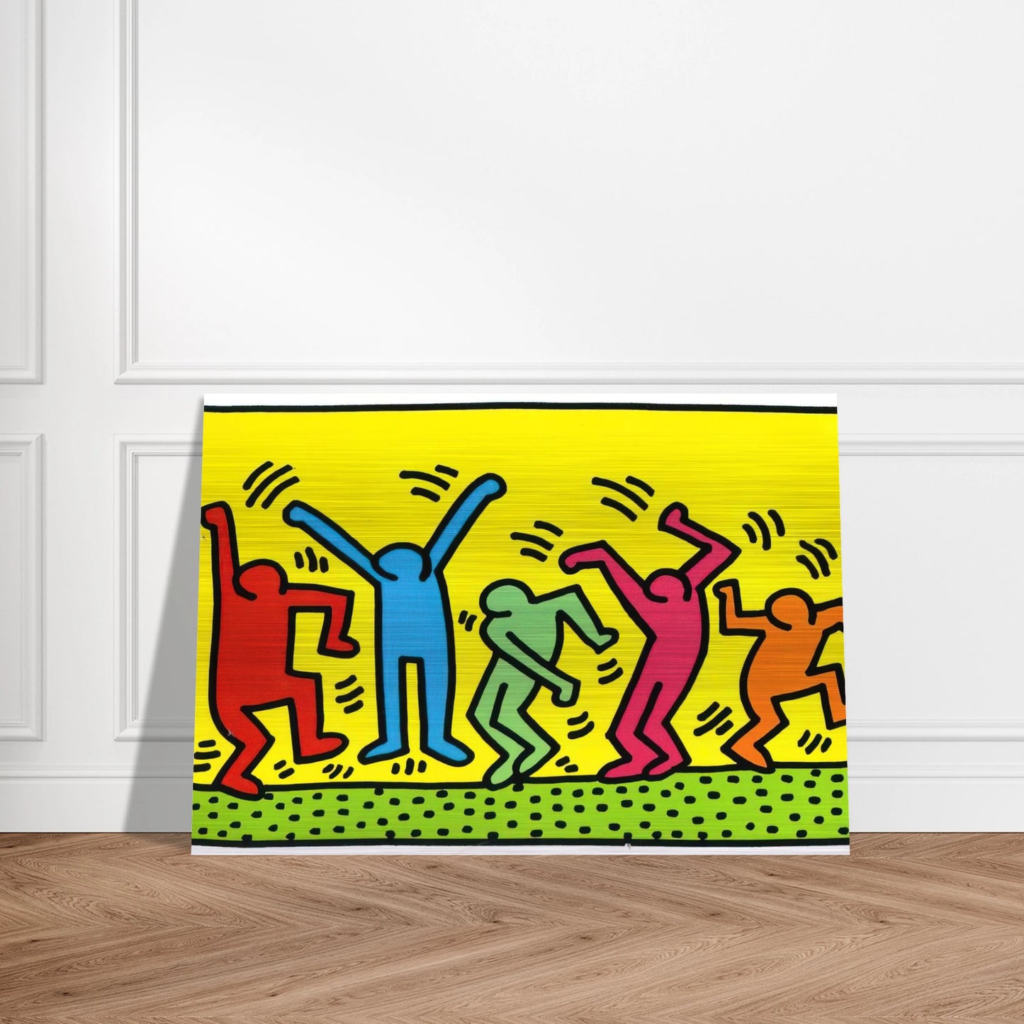 UNTITLED DANCE 1987 - Keith Haring Brushed Aluminum Print - 70x100 cm / 28x40 inches | Keith Haring Aluminum Print | Keith Haring Prints | Keith Haring Art For Sale