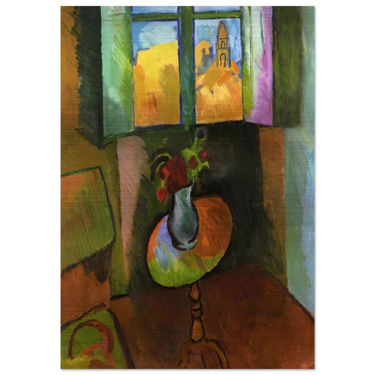 PEDISTAL TABLE RUE SEGUIER 1909 - Raoul Dufy Brushed Aluminum Print - 70x100 cm / 28x40 inches | Raoul Dufy Aluminum Print | Raoul Dufy Prints