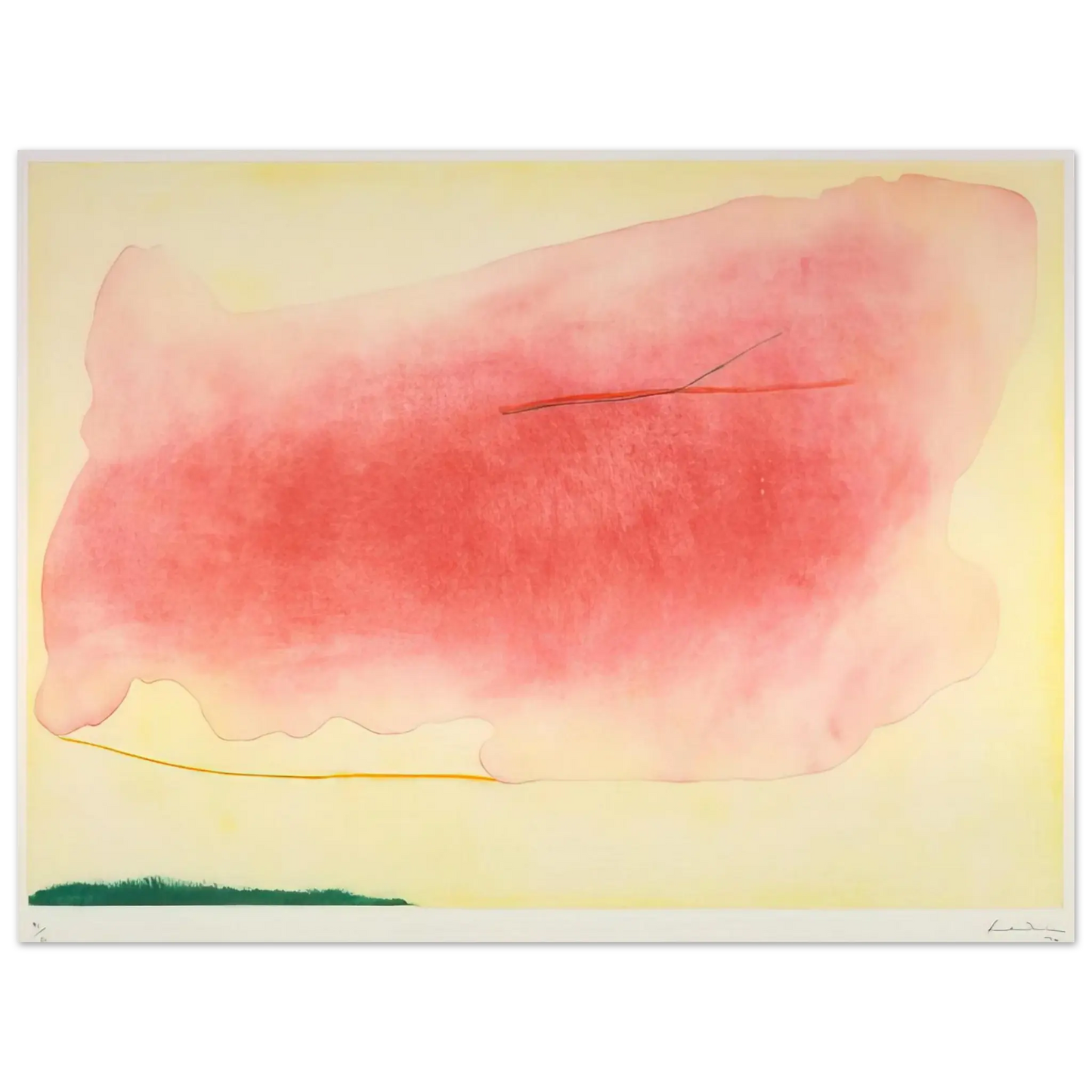 Helen Frankenthaler - Nepenthe - 1972 Wall art - 15x20 cm / 6x8 Inches - Premium Wooden Framed Poster With Fine Art Paper - White frame
