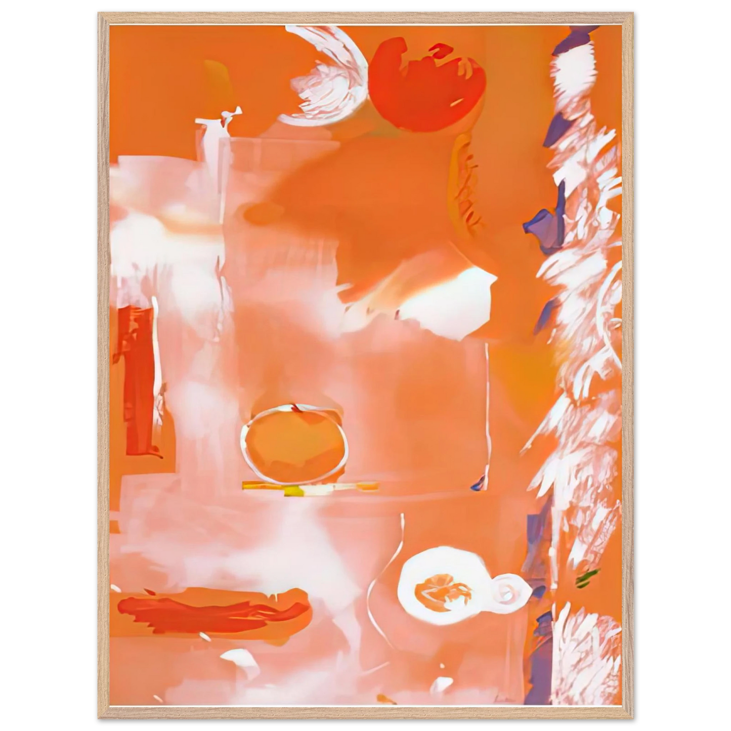 Helen Frankenthaler - Seeing the Moon on a Hot Summer Day, 1987- Wall Art - 60x80 cm / 24x32 inches - Premium Wooden Framed Poster With Fine Art Paper-canvas - Black frame