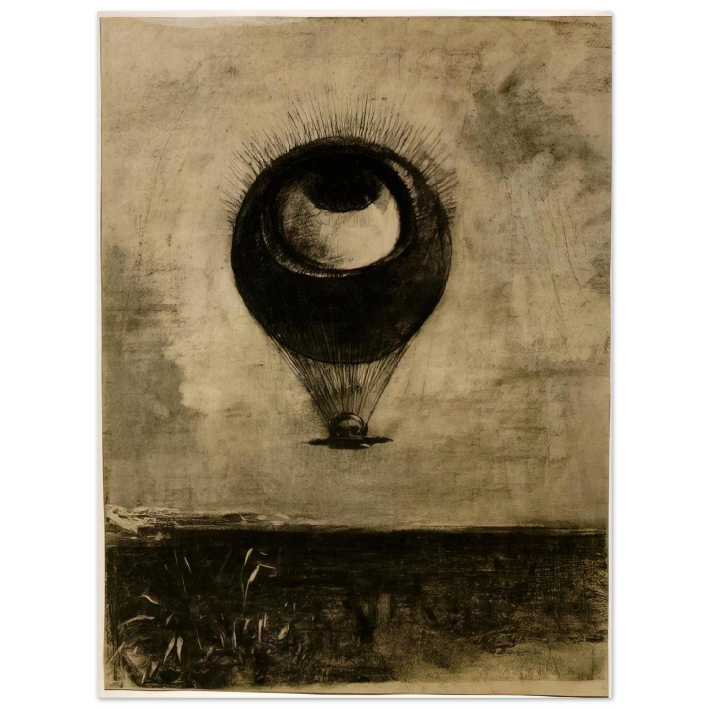 Odilon Redon - EYE BALLOON 1898  75x100 cm / 30x40inches Fine Art Poster