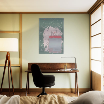 Grey  Blue on Green - 1971 - John Hoyland Brushed Aluminum Print - 70x100 cm / 28x40 inches | John Hoyland Aluminum Print | John Hoyland Prints